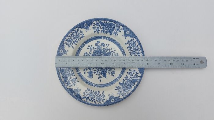 Lovely Vintage Blue and White 7.75 Inch Luncheon Plate By English Ironstone Tableware, in a Lovely Cottagecore Style "Kew Gardens" Pattern
