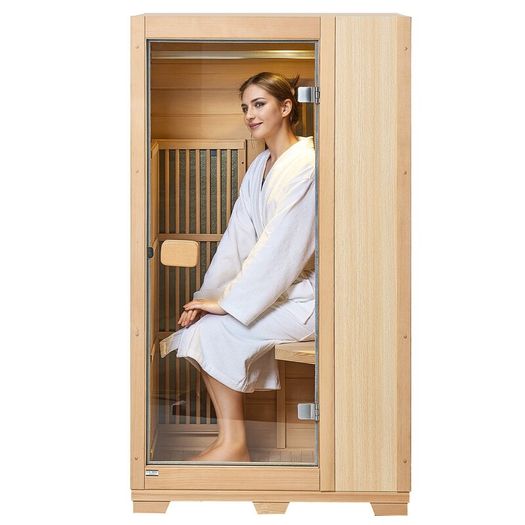 Far Infrared Wooden Sauna Room Home Sauna Spa for 1 Person1140W
