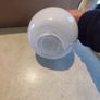 Vase Murano Glass Style Small Round White With Flower Attached 5.5 HX5 W INCHES. Image 8