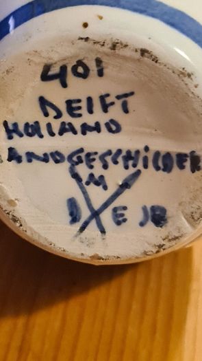 Dutch Delft Hand Painted Blue And White Ornament. 7 in total.All Marked.