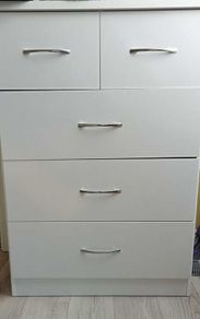 Modern White 5-Drawer Chest of Drawers (Navan Furniture Store)