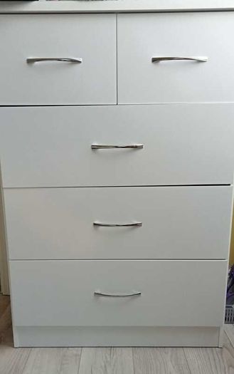 Modern White 5-Drawer Chest of Drawers (Navan Furniture Store)