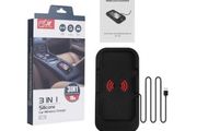 3 in 1 Silicon Wireless Car Charger &amp; Phone mount
