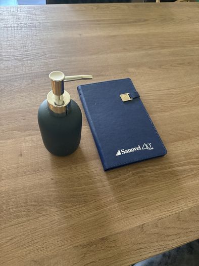 Set of 2 Desktop Storage Organisers + FREE Soap Dispenser & Brand New Notebook