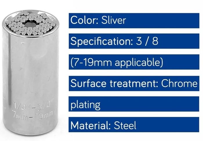 Universal Socket Wrench 7mm-19mm multi purpose tool
