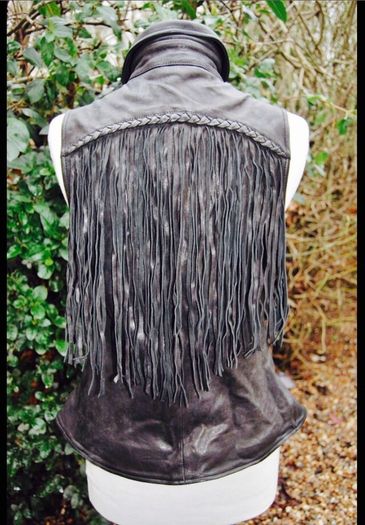 All Saints real leather fringe gilet