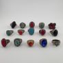 15 Rustic Brass Rings Mixed Traditional Glass & Stone Ring Collection Image 9