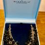 Black Crystal Cluster Necklace Gold Tone Chunky Evening Statement Newbridge Image 7