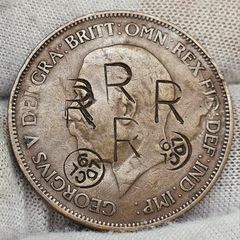 Great Britain 1928 1 Penny Counterstamped
