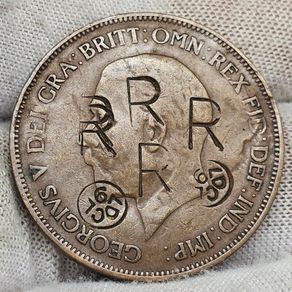 Great Britain 1928 1 Penny Counterstamped