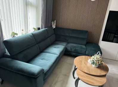 5+ Seater Corner Sofa Fabric Category Teal