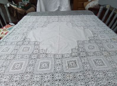 Crochet Lace Square Table Cloth