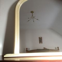 Mirror, Over mantel stylish, cream, cracked paint finish