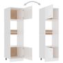 Microwave Cabinet High Gloss White 60x57x207 cm Chipboard Image 5