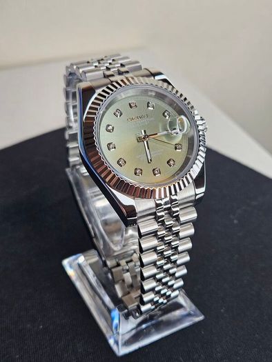 Seiko MOD Datejust Sunburst Diamond Dial Green