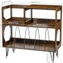 Large Rustic Record Player Stand, 2 Tier Record Player Table with Vinyl Record Storage 370 Albums Image 3
