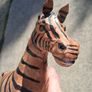 Mid Century Leather 11 Inch Zebra and Foal (Handpainted ) Image 5