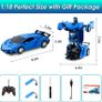 Remote Control Car, Transforming RC Car for Kids 2 in 1 Rechargeable Robot Racing, 1:18 RC Stunt Car with Flashing Lights and 360Rotation for Boys Image 6