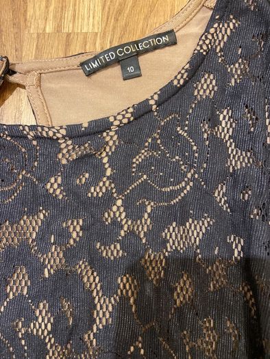 Limited Collection Taupe Black Lace Dress size 10