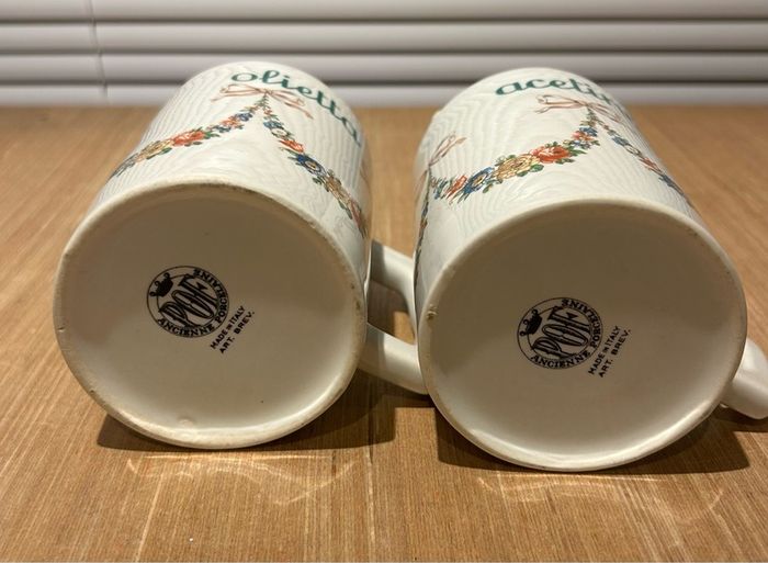 Set of Ceramic Ancienne Porcelaine Oil and Vinegar Dispensers