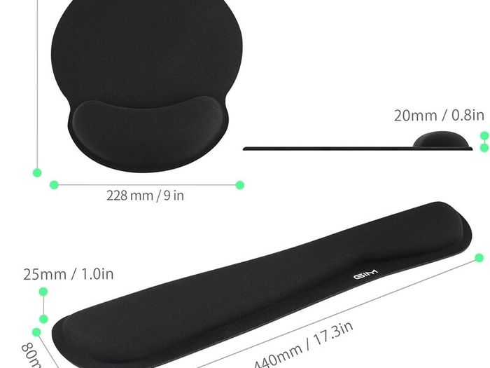 Keyboard and Mouse Mat Set, Ergonomic Gel Filled Mouse Pad with Wrist Cushion Support with Memory Foam for Computer and Laptop