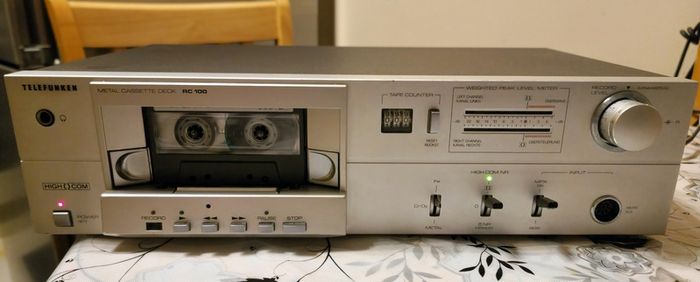 From 1983 Telefunken RC100 tape deck, good condition.