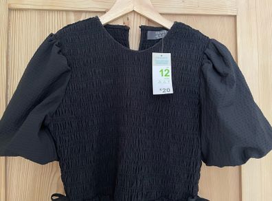 Penneys puff sleeve black midi dress