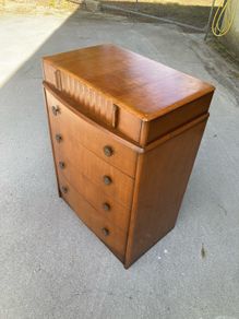 Art Deco Waterfall Chest of Drawers - The Vintage Furniture Warehouse and Showroom Open Saturday 2nd May 12 til 4pm Eircode R95T227