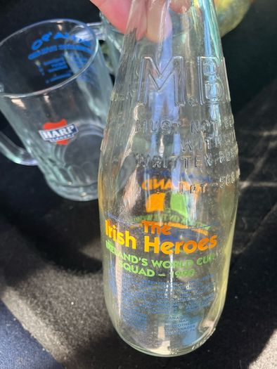 3 vintage 1990 World Cup milk bottles