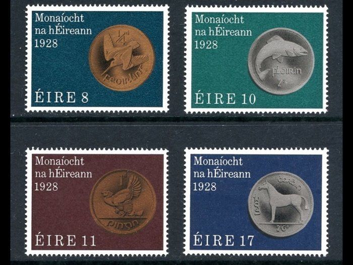 Ireland 1978 - Scott 436-439 Ireland's First Coinage - Complete Set - Mint Never Hinged