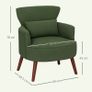 Modern Armchair with Armrests, Padded Accent Chair with Lumbar Cushion, Green Image 2