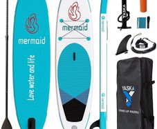 10.6ft Inflatable Stand Up Paddle Board- SUP Board for All Skill Levels with SUP Accessories & Fiberglass Paddle,Fin, Leash, Double Action Pump and ISUP Travel Backpack for Youth & Adult (FREE POSTAGE)
