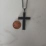stainless steal lotus chunky black cross chain Image 5