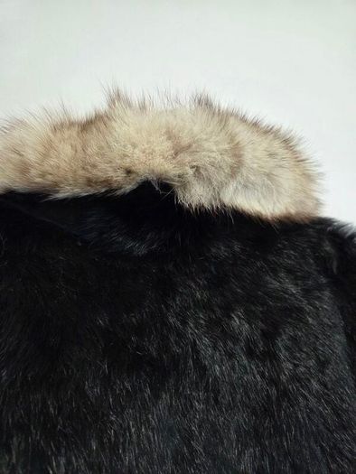 Vintage Real Fur Jacket Size M Elegant Black Glossy Finish, Luxury Evening Wear