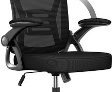 FREE EXPRESS SHIPPING Office Chair Ergonomic Desk with 90 Degree Flip-up Armrest Lumbar Support, Height Adjustable Chair, Executive Swivel Computer Padded Seat Cushion for Home/Office