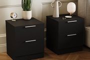 Drawer Bedside Cabinets Set of 2 Black