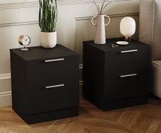 Drawer Bedside Cabinets Set of 2 Black