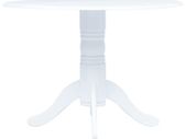 Dining Table White 106 cm Solid Rubber Wood
