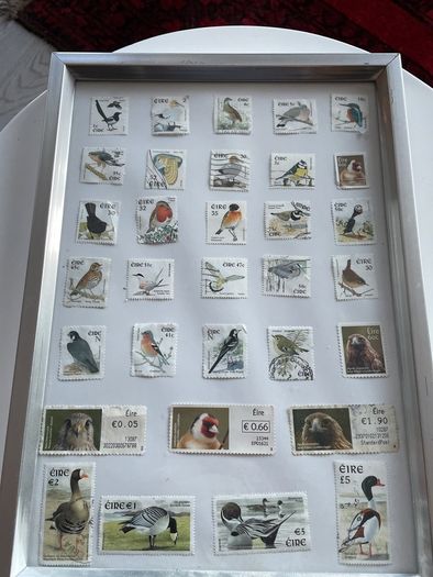Framed Birds  of Ireland Stamp Collection