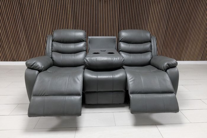 Roma Leather Wireless Charging Recliner Sofa Set