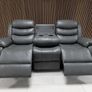 Roma Leather Wireless Charging Recliner Sofa Set Image 2