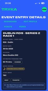 Tryka Men's doubles 500 or can be swapped for other divisions