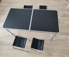 KADAX Folding Camping Table Set with 4 Chairs