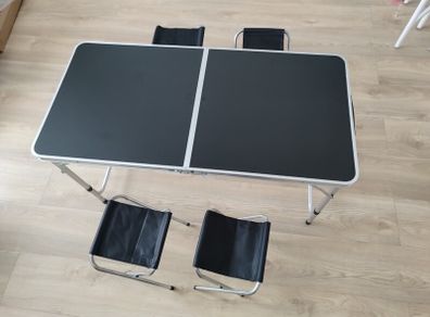 KADAX Folding Camping Table Set with 4 Chairs