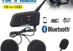 1200m 6 Riders BT Intercom Bluetooth Motorcycle Helmet Interphone Headset V6 FM Helmet Intercom V6 Pro Helmet Intercom 6 Rider 1200M Motorcycle Bluetooth Intercom Headset Walkie Talkie