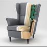 Armchair with footstool and free covers Image 3