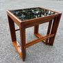 Vintage Danish Nesting Tables in Teak with Smoked Glass Tops c1960 Image 10