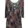 Changes Red White Blue Stretch Tunic Top Pockets Beaded Neckline Uk 14 Image 2