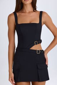 Oh Polly Black Acadia Cutout Cargo Dress