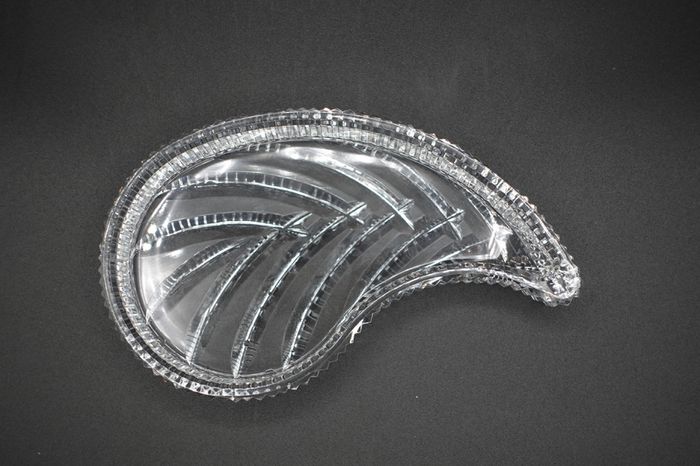 Vintage Waterford Crystal Paisley Leaf Dish Handcrafted Irish Art Glass